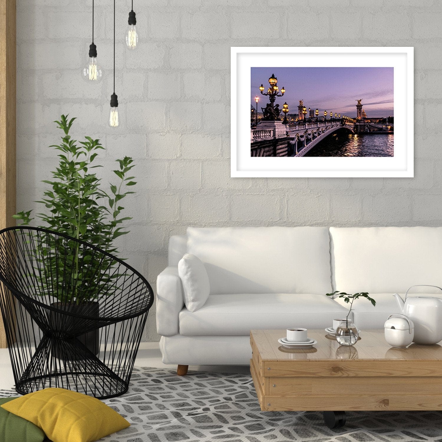 Glezna baltā rāmī - Bridge Alexander Ii  Home Trends DECO