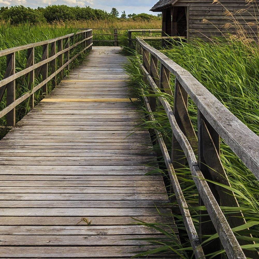 Glezna baltā rāmī - Bridge And Old Hut Home Trends DECO