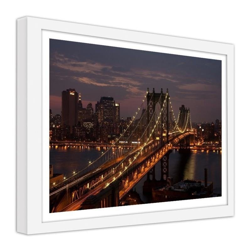Glezna baltā rāmī - Bridge at night Home Trends DECO