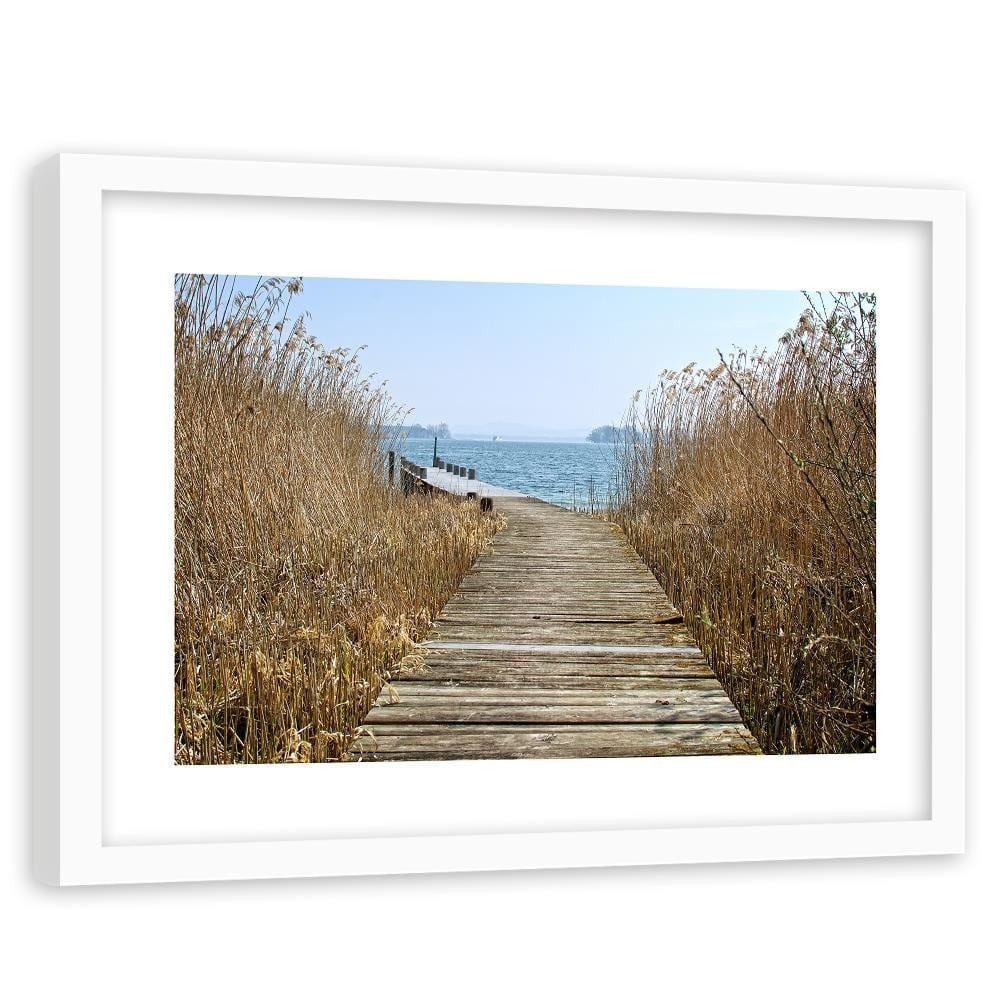 Glezna baltā rāmī - Bridge In The Reeds Home Trends DECO