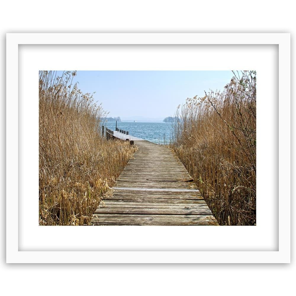 Glezna baltā rāmī - Bridge In The Reeds Home Trends DECO