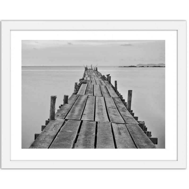 Glezna baltā rāmī - Bridge knocked down from the planks Home Trends DECO