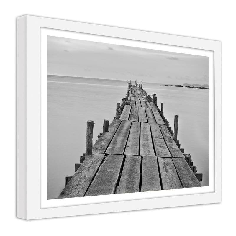 Glezna baltā rāmī - Bridge knocked down from the planks Home Trends DECO