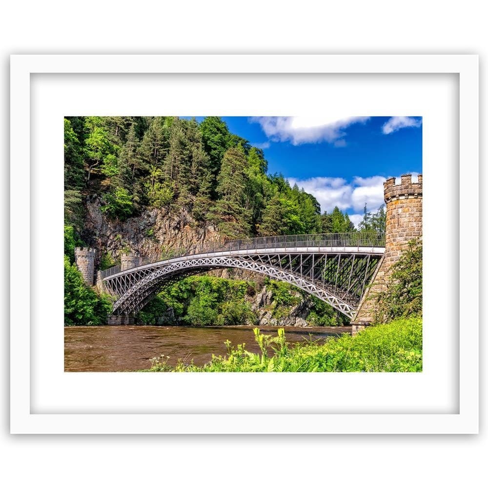 Glezna baltā rāmī - Bridge Over The River Home Trends DECO