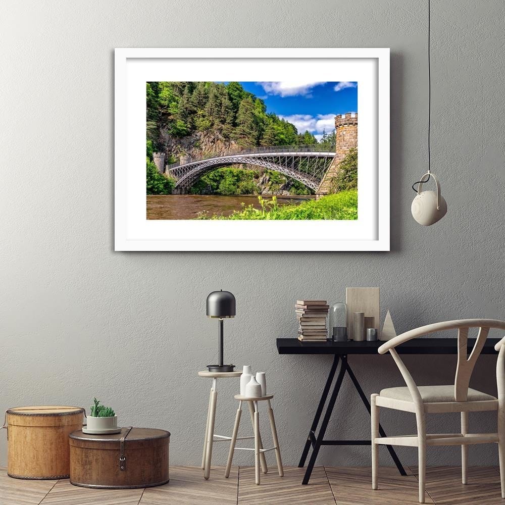 Glezna baltā rāmī - Bridge Over The River Home Trends DECO