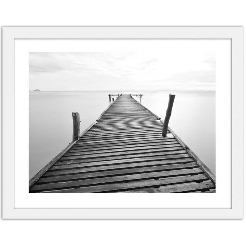 Glezna baltā rāmī - Bridge over water Home Trends DECO
