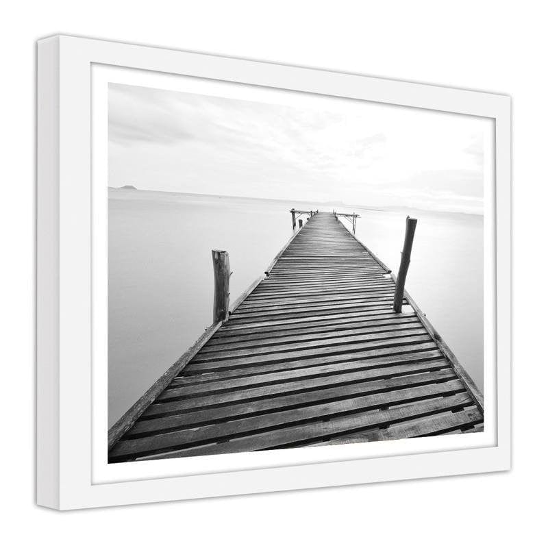 Glezna baltā rāmī - Bridge over water Home Trends DECO