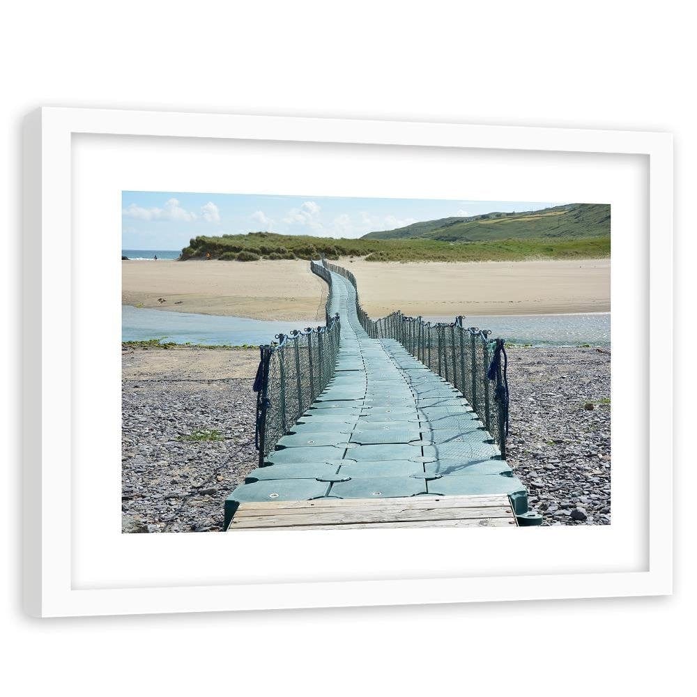 Glezna baltā rāmī - Bridge To The Beach Home Trends DECO