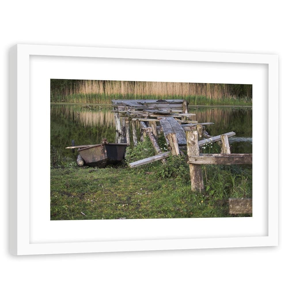 Glezna baltā rāmī - Broken Bridge Home Trends DECO