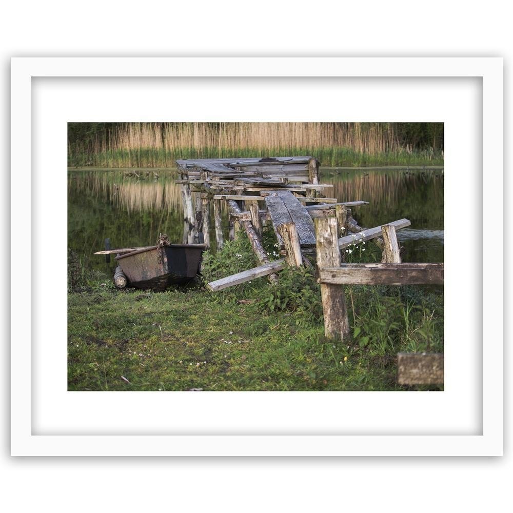 Glezna baltā rāmī - Broken Bridge Home Trends DECO