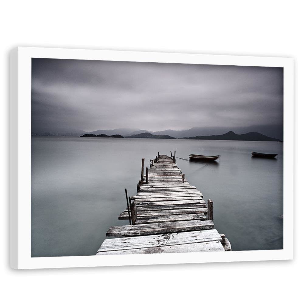 Glezna baltā rāmī - Broken Bridge Home Trends DECO