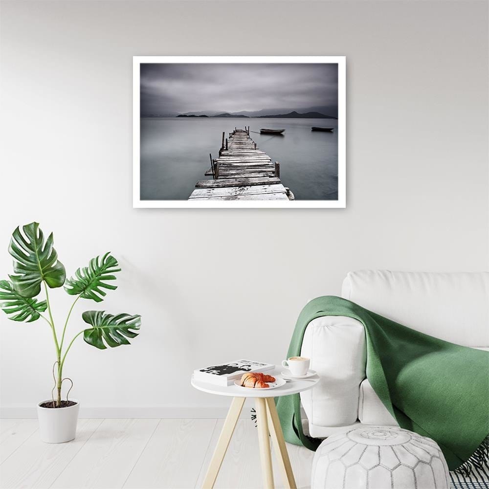 Glezna baltā rāmī - Broken Bridge Home Trends DECO