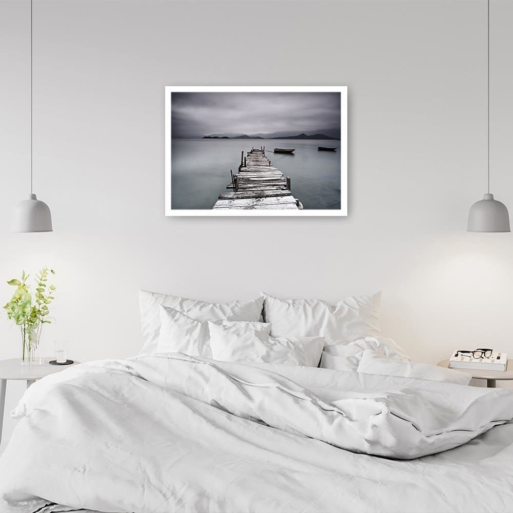 Glezna baltā rāmī - Broken Bridge Home Trends DECO