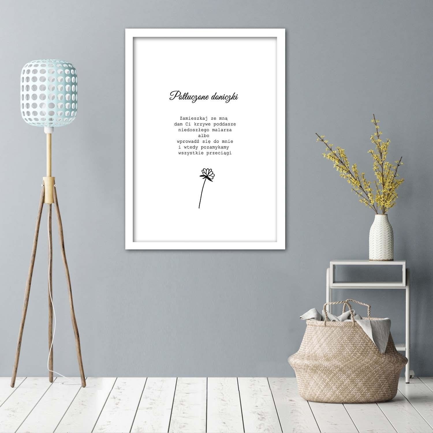 Glezna baltā rāmī - Broken Flowe Pot Home Trends DECO