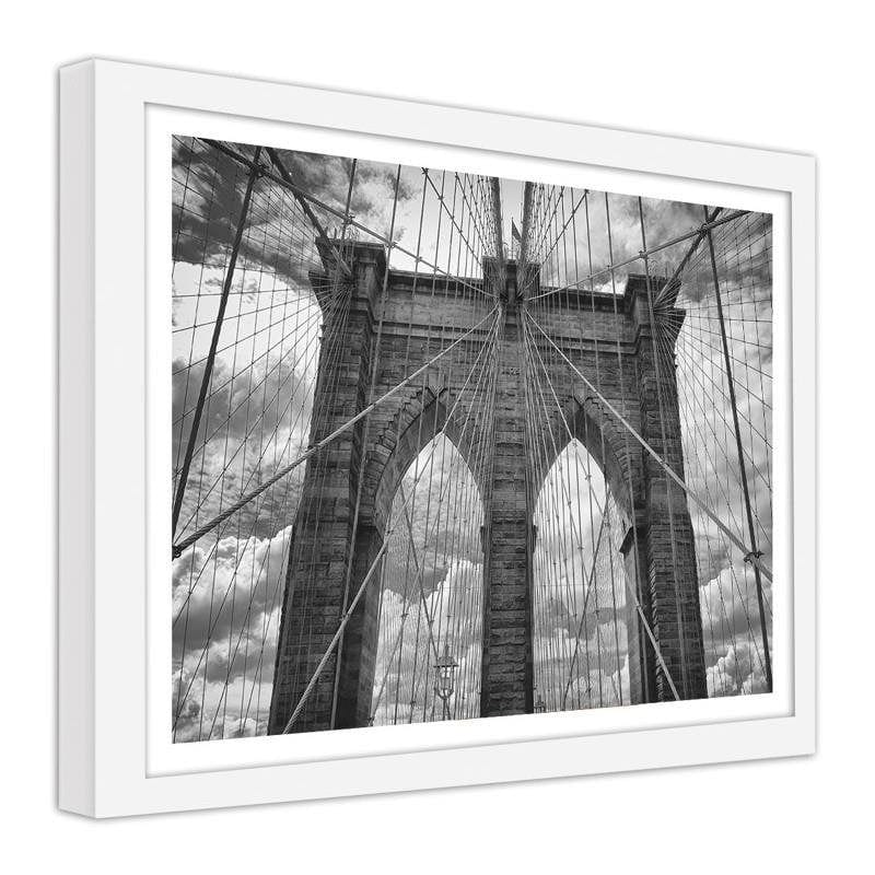 Glezna baltā rāmī - Brooklyn Bridge Home Trends DECO