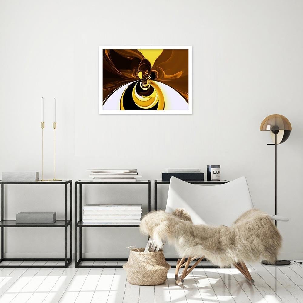 Glezna baltā rāmī - Brown Abstraction Home Trends DECO