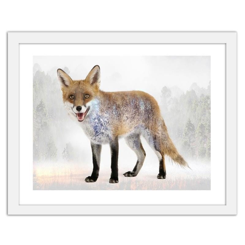 Glezna baltā rāmī - Brown fox Home Trends DECO