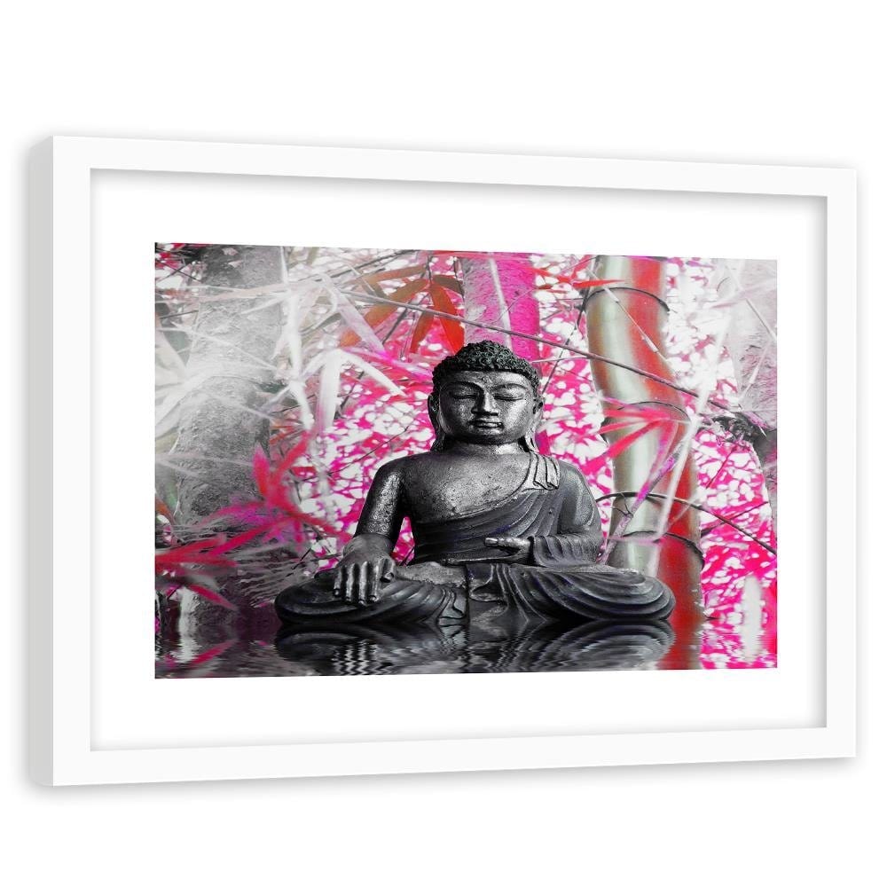Glezna baltā rāmī - Buddha And Bamboo Home Trends DECO