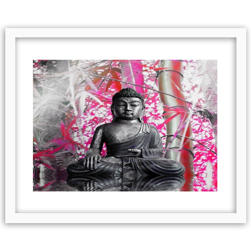 Glezna baltā rāmī - Buddha And Bamboo Home Trends DECO