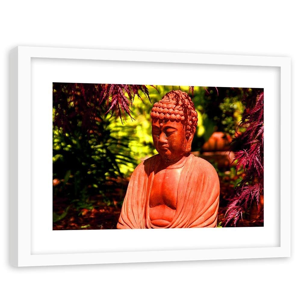 Glezna baltā rāmī - Buddha Between The Trees Home Trends DECO