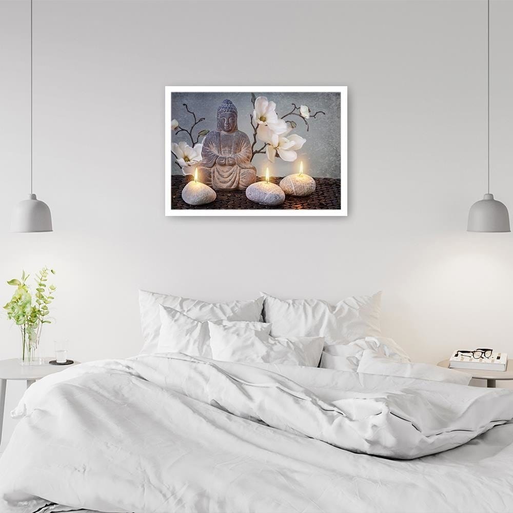 Glezna baltā rāmī - Buddha Candles Home Trends DECO