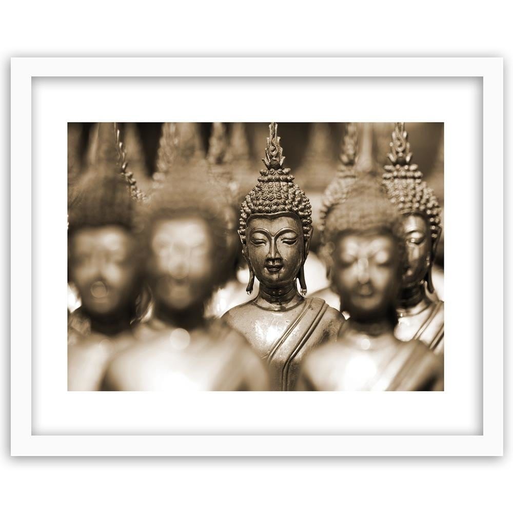 Glezna baltā rāmī - Buddha In The Crowd Home Trends DECO