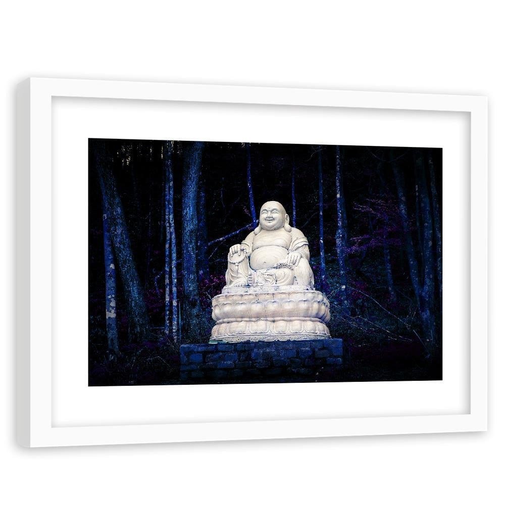 Glezna baltā rāmī - Buddha In The Forest Home Trends DECO