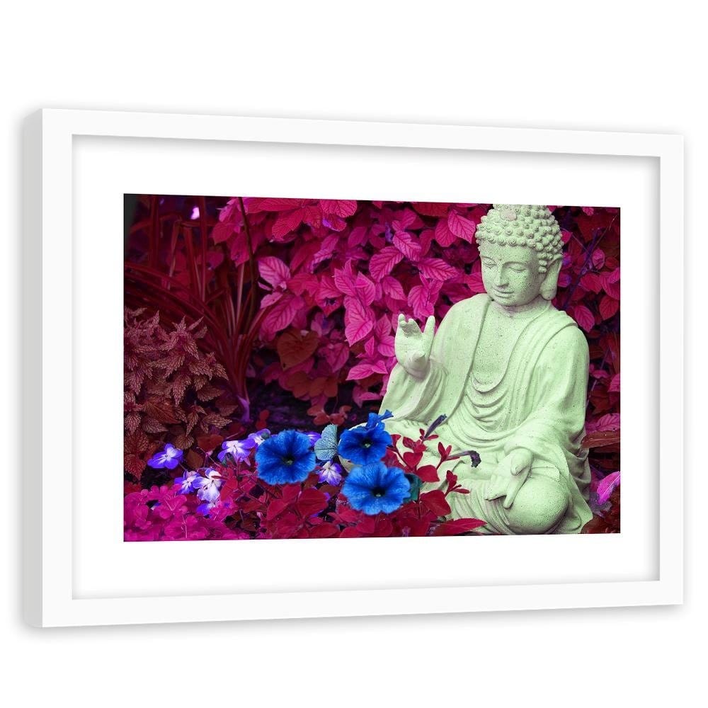 Glezna baltā rāmī - Buddha In The Garden Home Trends DECO