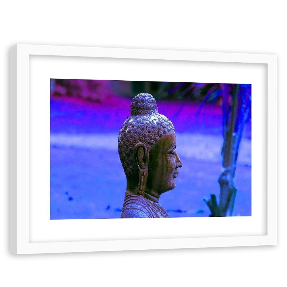 Glezna baltā rāmī - Buddha Profile Home Trends DECO