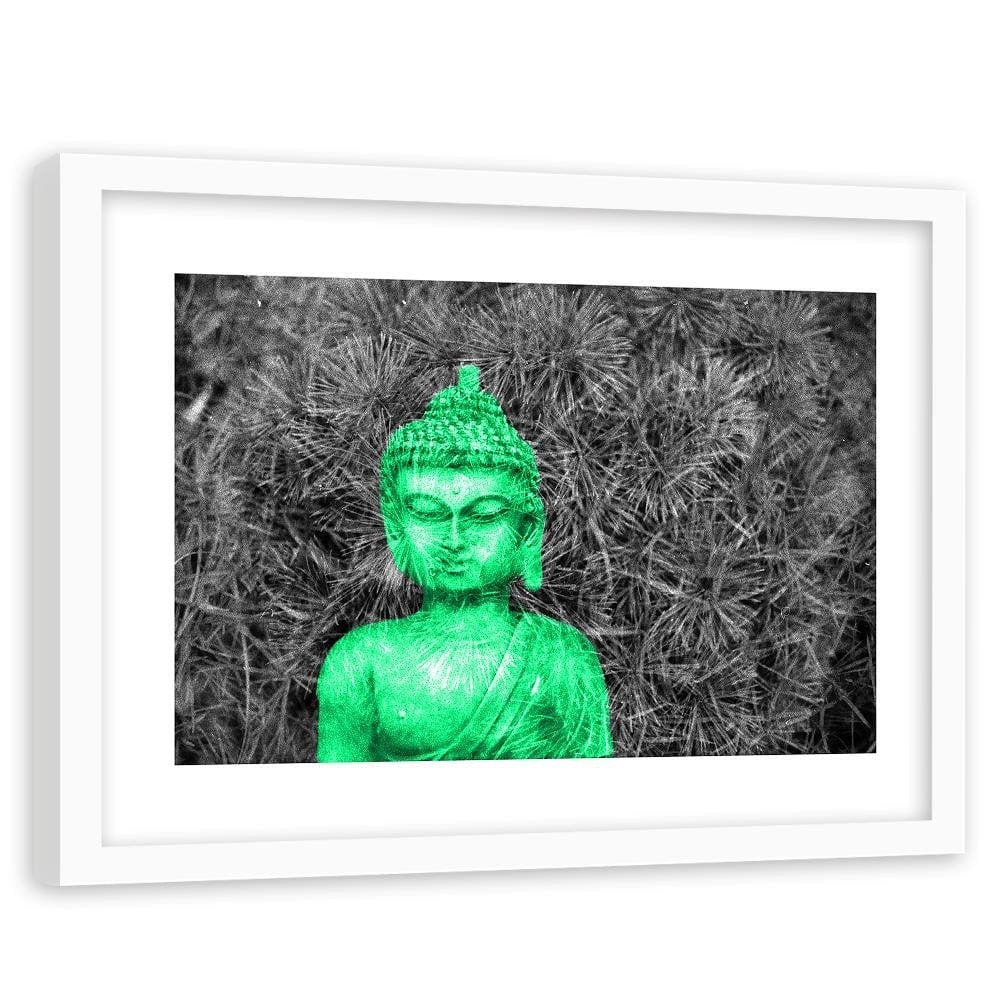 Glezna baltā rāmī - Buddha Sculpture Home Trends DECO