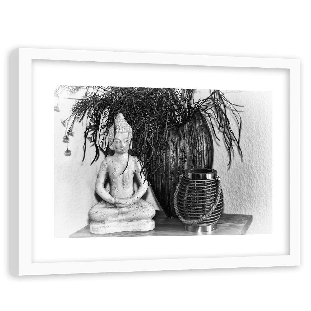 Glezna baltā rāmī - Buddha Vase With Black And White Home Trends DECO