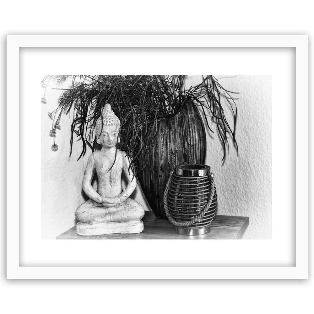 Glezna baltā rāmī - Buddha Vase With Black And White Home Trends DECO