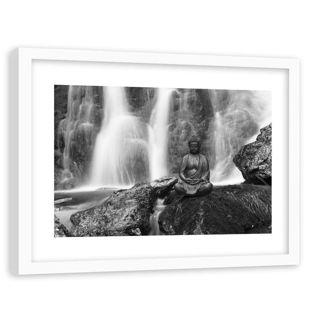 Glezna baltā rāmī - Buddha Waterfall Home Trends DECO