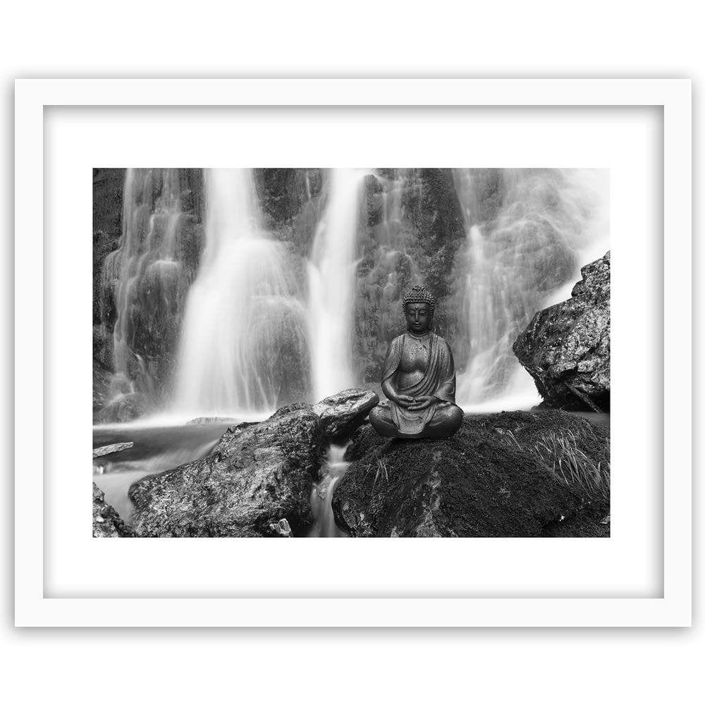 Glezna baltā rāmī - Buddha Waterfall Home Trends DECO