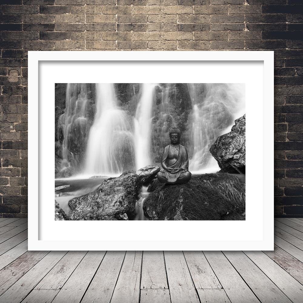 Glezna baltā rāmī - Buddha Waterfall Home Trends DECO