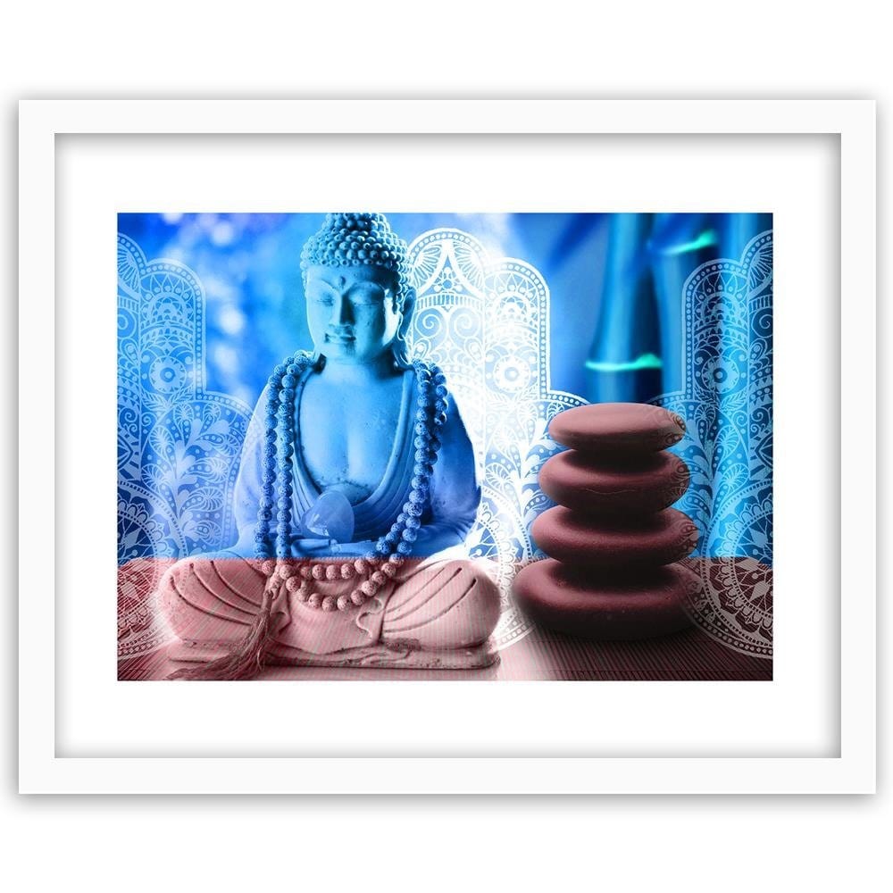 Glezna baltā rāmī - Buddha Zen Spa Home Trends DECO