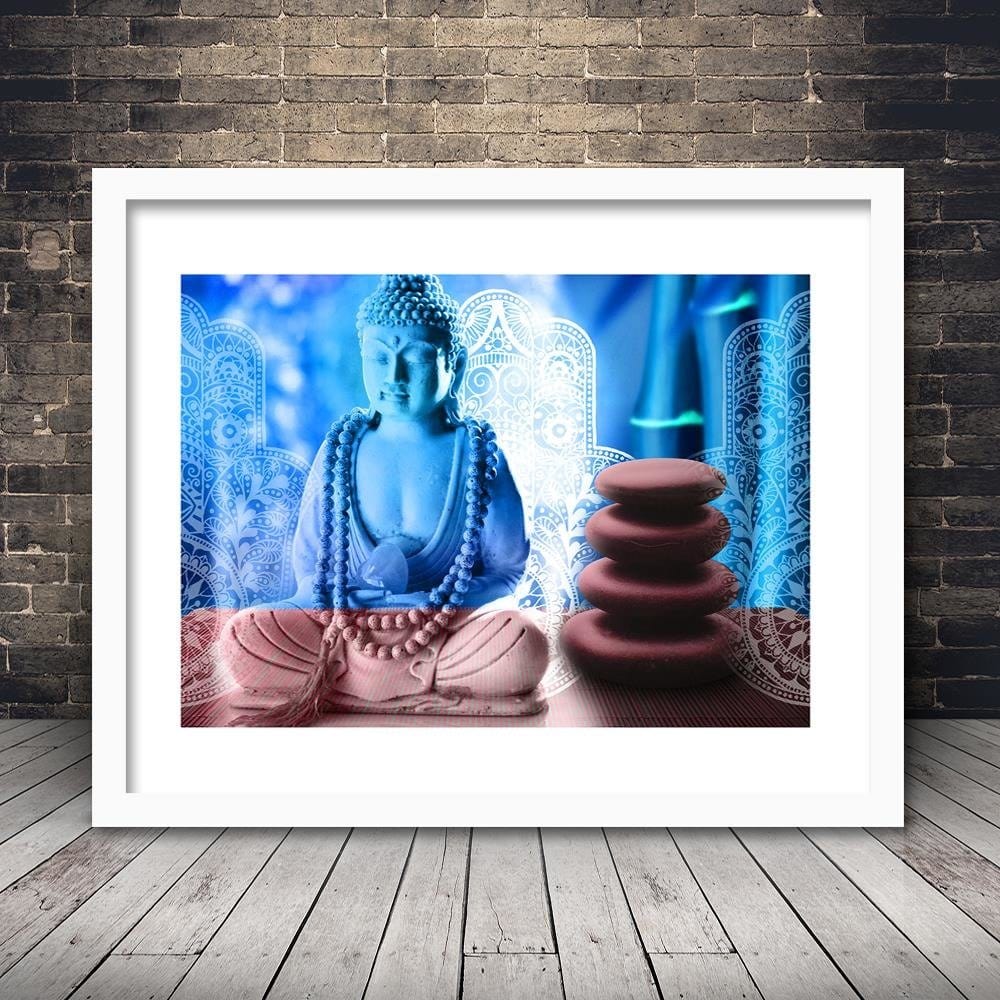 Glezna baltā rāmī - Buddha Zen Spa Home Trends DECO
