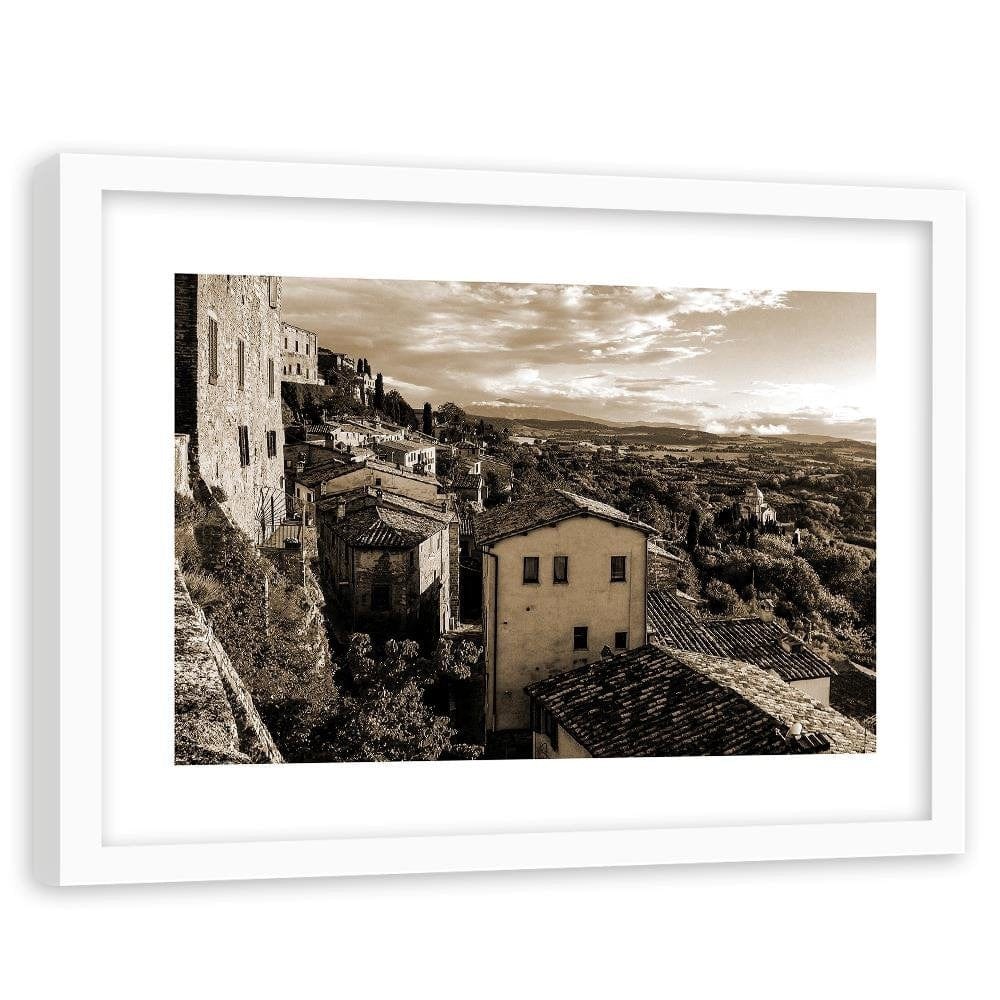 Glezna baltā rāmī - Buildings In Tuscany 1 Home Trends DECO