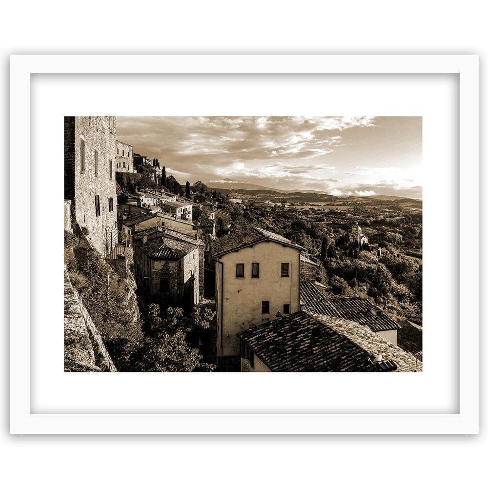 Glezna baltā rāmī - Buildings In Tuscany 1 Home Trends DECO