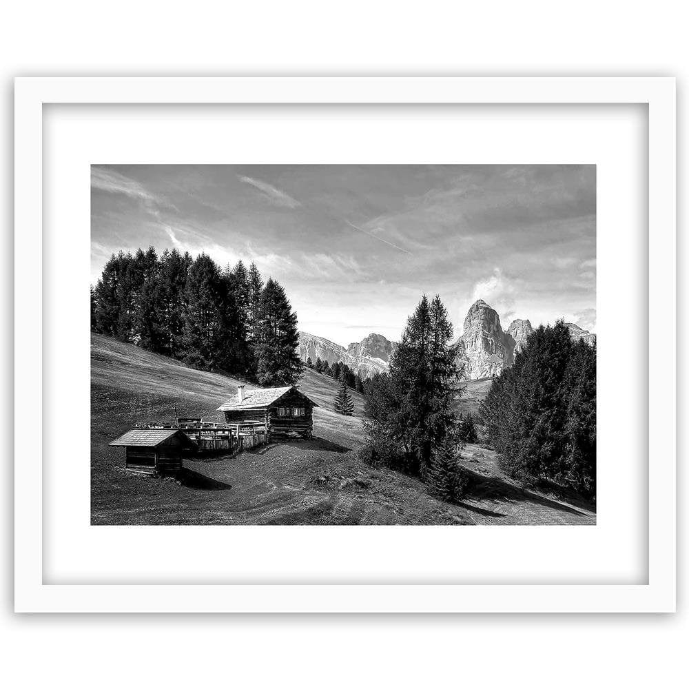Glezna baltā rāmī - Cabin In The Mountains 2 Home Trends DECO