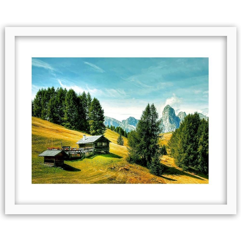 Glezna baltā rāmī - Cabin In The Mountains 4 Home Trends DECO