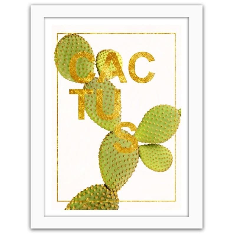 Glezna baltā rāmī - Cactus 2 Home Trends DECO