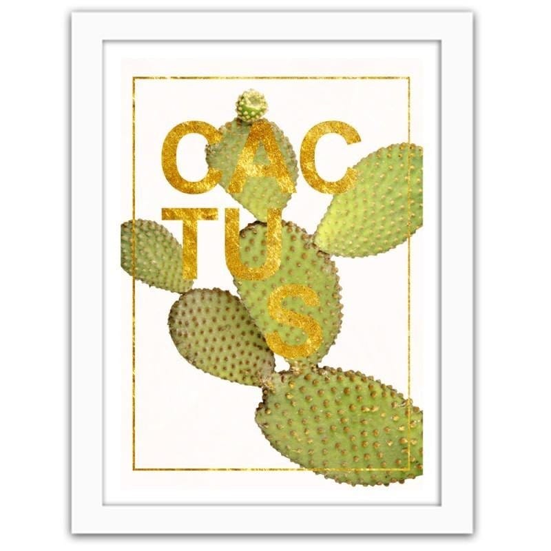 Glezna baltā rāmī - Cactus 3 Home Trends DECO