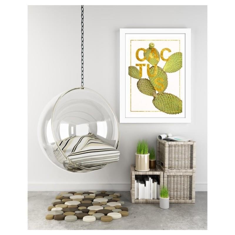 Glezna baltā rāmī - Cactus 3 Home Trends DECO