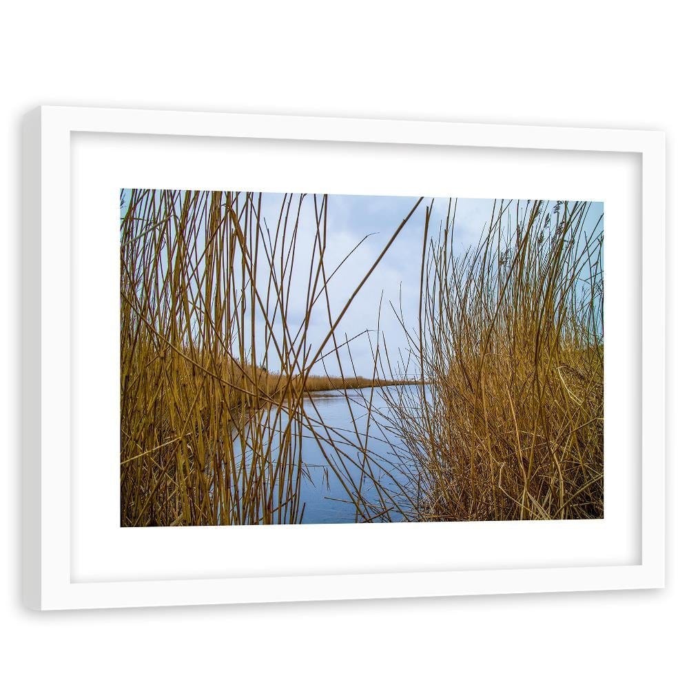 Glezna baltā rāmī - Cane On The Lake Home Trends DECO