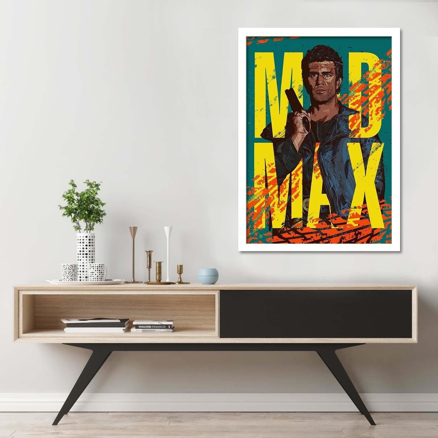 Glezna baltā rāmī - Cartoon Art Yellow Home Trends DECO