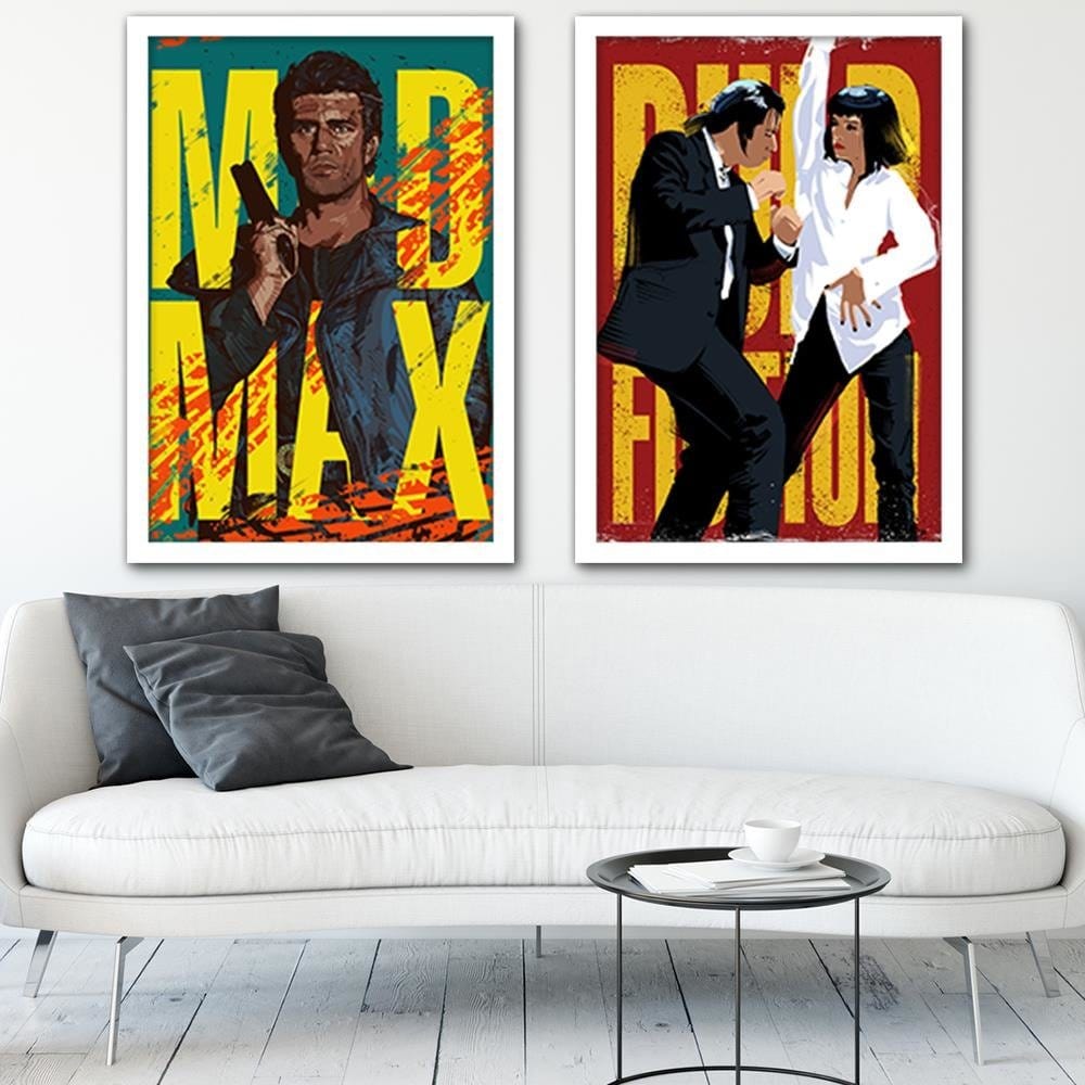 Glezna baltā rāmī - Cartoon Art Yellow Home Trends DECO