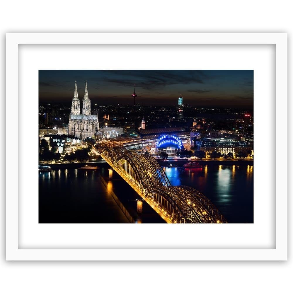 Glezna baltā rāmī - Cathedral And Bridge Cologne Home Trends DECO