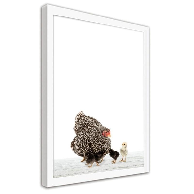 Glezna baltā rāmī - Chicken and chicken Home Trends DECO