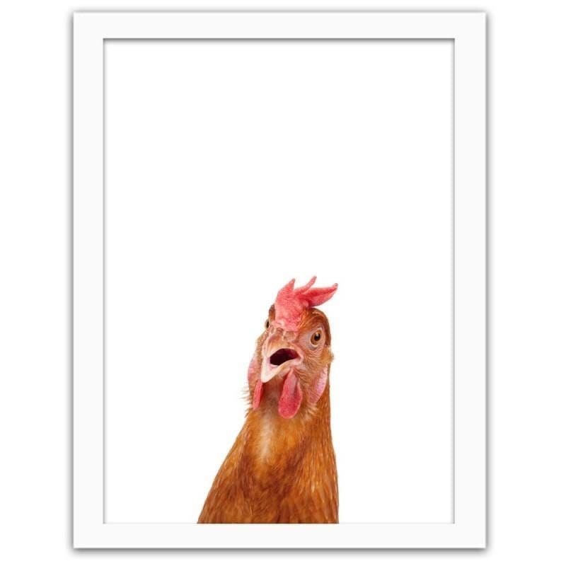 Glezna baltā rāmī - Chicken small photo hidden Home Trends DECO